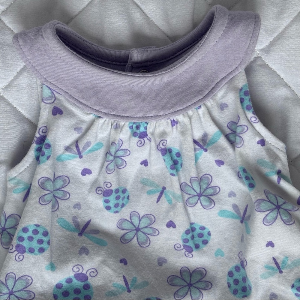 ⭒ NB Koalababy Pastel Dress Purple White Floral Ruffle Mesh Diaper Cover Bugs ⭒ - Picture 4 of 8
